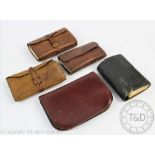 Four vintage leather fly wallets, including one by Kelly & Son,