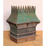 A 19th century cast iron petal cut crown top chimney pot,
