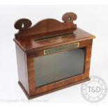 A late Victorian mahogany country house letter box,