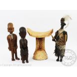 Three East African Kamba tribe figures, tallest 29cm,