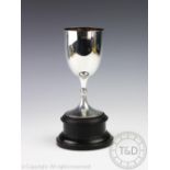 A Victorian Walker & Hall silver trophy, Sheffield 1900, with plain polished exterior, 7.