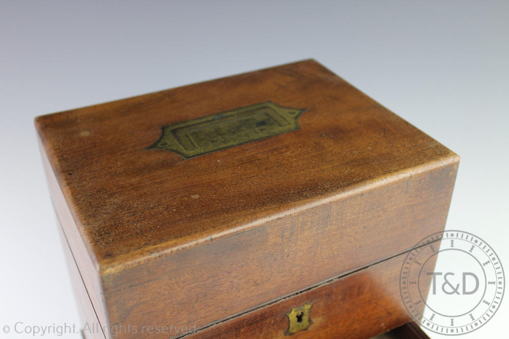 An early 19th century mahogany apothecary cabinet, with recessed brass handles, - Image 4 of 4