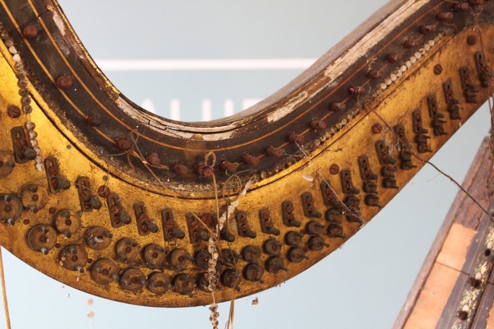 An early 19th century gilt wood and gesso harp by Sebastian Erard, in need of complete restoration, - Image 11 of 16