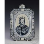 A late 19th century Dutch earthenware portrait plaque,