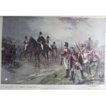 After Robert Hillingford, Colour print, Wellington at Waterloo, 58cm x 86cm,