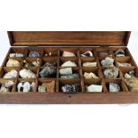 A mineralogy collection, various specimens including agate, jasper and amazonite, with some fossils,