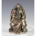 A 19th century continental silver plated model of The Virgin and infant Christ,