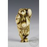 A Japanese Ivory signed Netsuke, Meiji period (1868-1912),