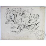 Herbert Samuel "Bert" Thomas (1883-1966), Four pen and ink cartoons on card,