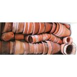 A selection of vintage terracotta garden plant pots (Qty)