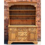 A modern pine country kitchen dresser,