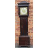 A George III and later eight day oak longcase clock,