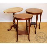 A Victorian walnut oval occasional table, upon tripod base,