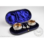 A cased pair of Victorian salts, Minshull & Latimer, Birmingham 1897,