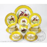 A Continental porcelain 18th century style tea service,