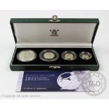 A Royal Mint 2005 silver proof coin set, £2 - 20p,