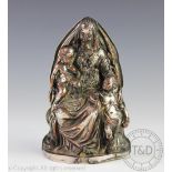 A 19th century Continental silver plated model of The Virgin and infant Christ,