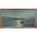 Ensel Salvi (Italian 20th century), Oil on canvas, Bay of Naples at night, Signed lower right,