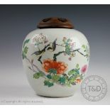 A 19th century Chinese porcelain ginger jar and cover,