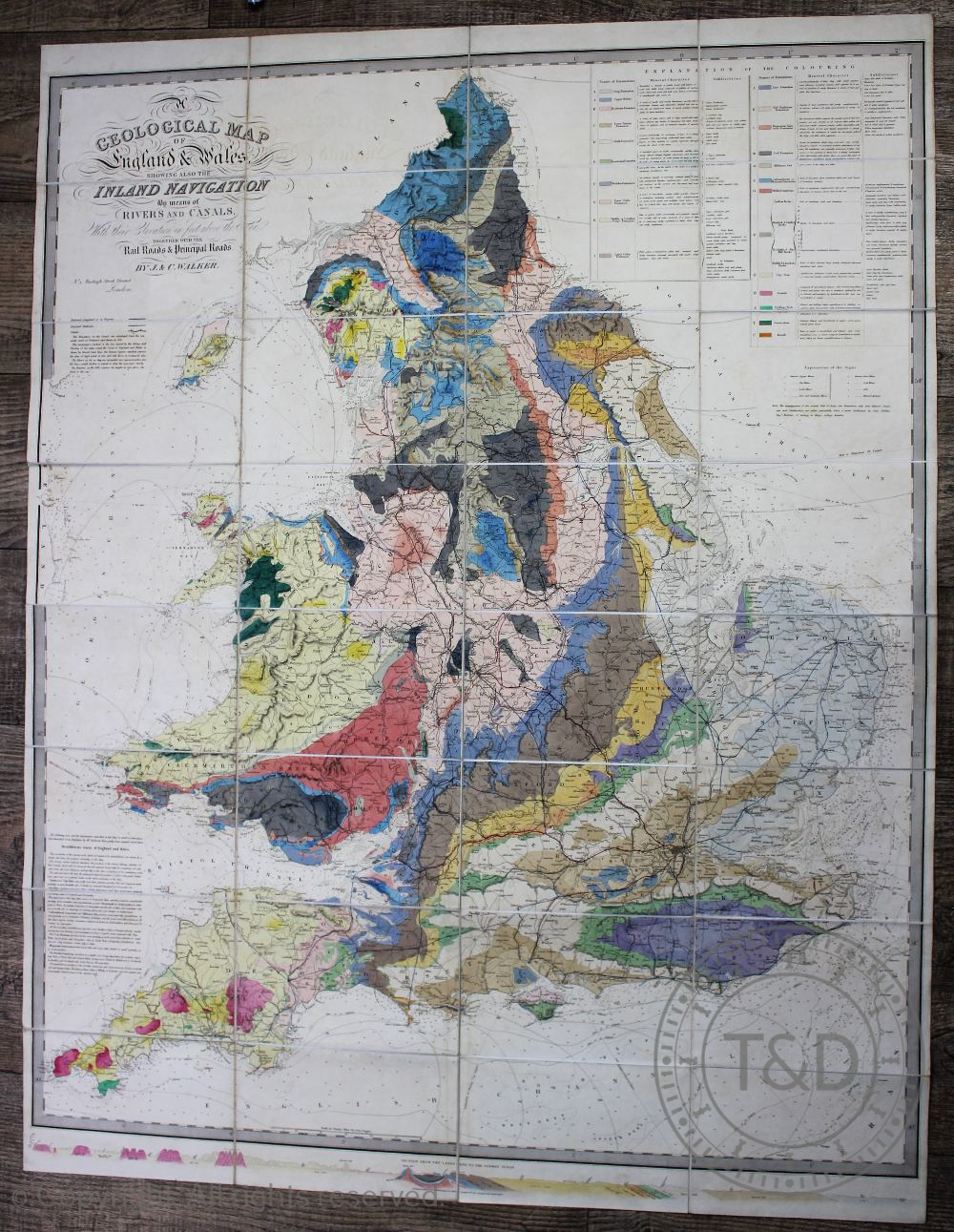 J&C WALKER, A GEOLOGICAL MAP OF ENGLAND AND WALES, - Image 3 of 5