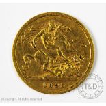 A Queen Victoria gold half Sovereign 1895