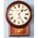 An oak and pine eight day wall clock, the enamel Roman numeral dial signed 'Butt & Co Ltd Chester',