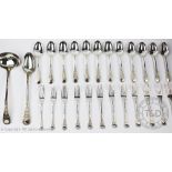 A part suite of silver plated flatware,