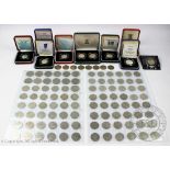 A collection of Royal Mint silver proof and other circulated alloy 50 pence pieces,