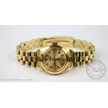 A ladies Rolex Oyster Perpetual 18ct gold wristwatch,