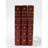 THACKERAY (W), ESMOND, first edition, three vols, 3/4 red leather with marbled boards, London,