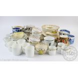 A collection of early 19th century and later tea wares, to include; a Newhall part tea service,
