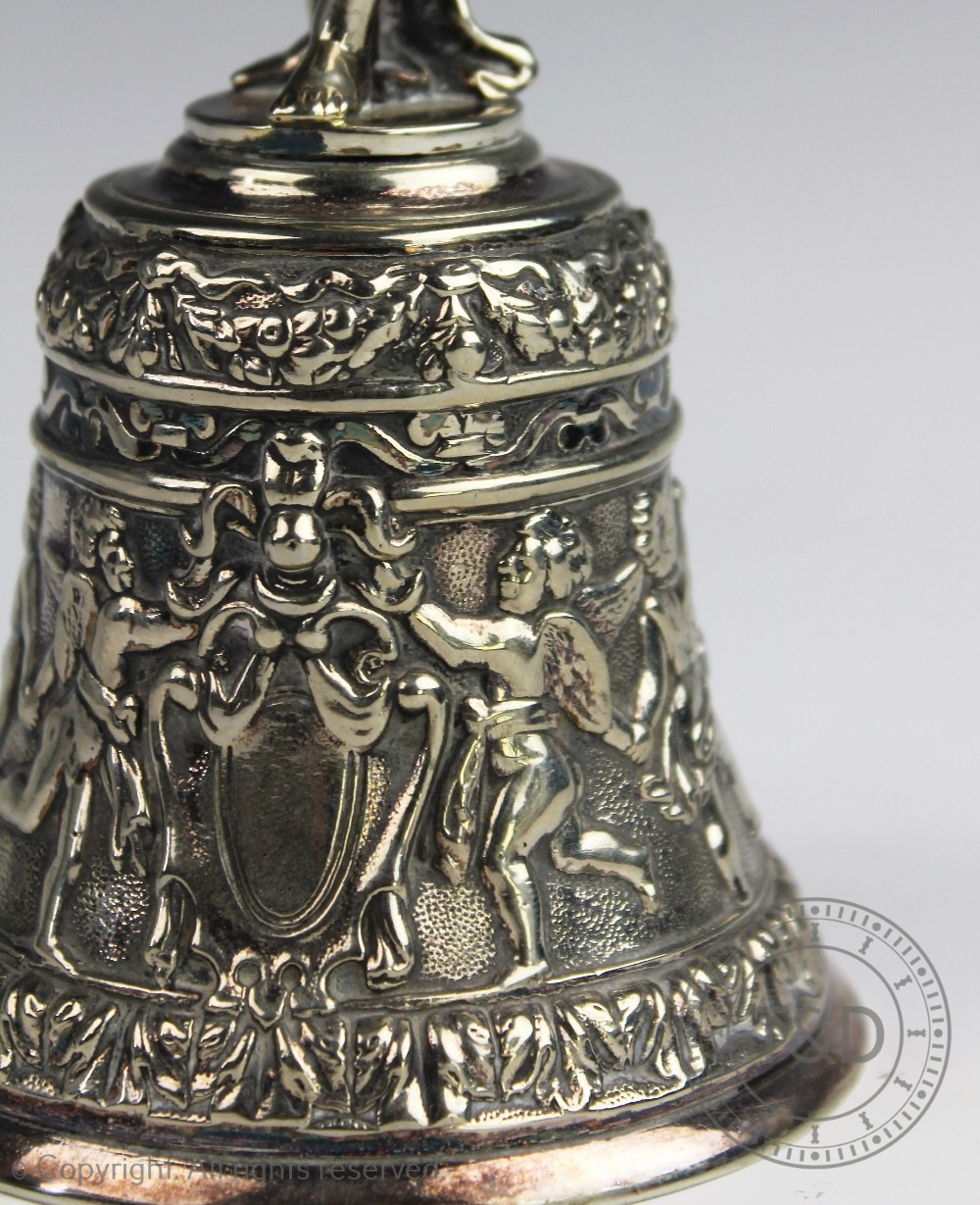 A late 19th century silver plated table bell, possibly Elkington & Co, - Image 2 of 2