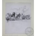 Sarah John (born 1946) Three pencil sketches; 'St John's Church' 47.5cm x 38.