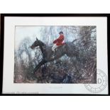 After Alfred Munnings, Colour print, The Huntsman, 40cm x 57cm, Framed and glazed,