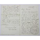 Dante Gabriel Rossetti (1828-1882) - two hand written and signed letters to Constantine Alexander