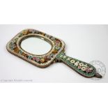 An Italian micro mosaic hand mirror,