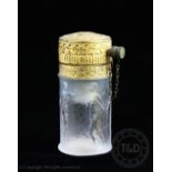 An R Lalique opalescent glass and gilt metal mounted atomiser,