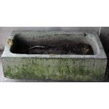 A reconstituted stone rectangular garden trough,