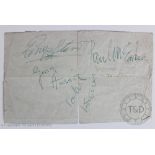 THE BEATLES: a collection of signatures of all four members of the band, the sheet,