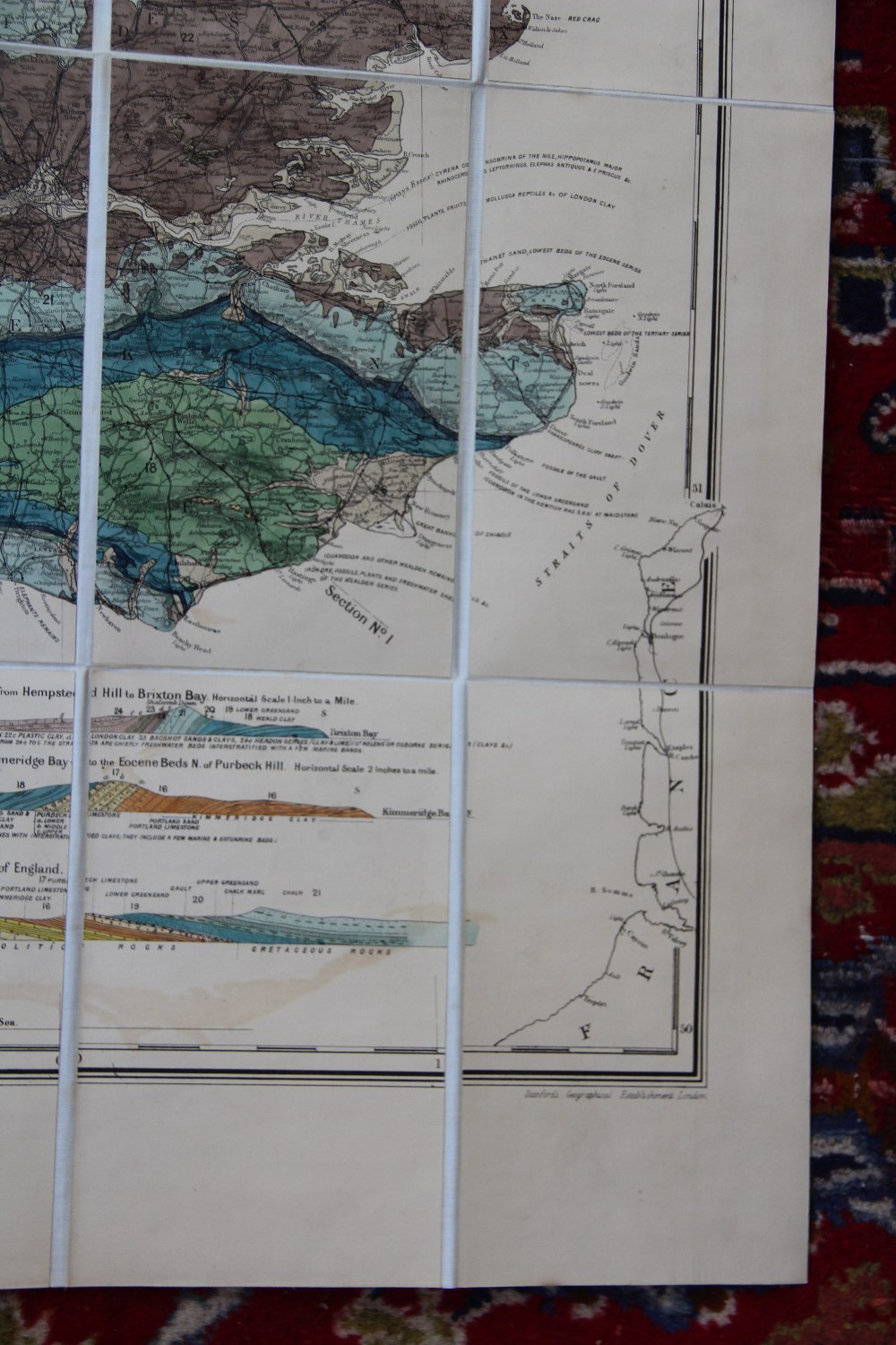 RAMSAY (C), GEOLOGICAL MAP OF ENGLAND AND WALES, 4th edition, printed by Edward Stanford, - Image 17 of 20