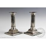 A pair of Victorian silver fluted candlesticks, Fordham & Faulkner, Sheffield 1898,