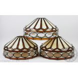 Three matching Art Deco style light shades,