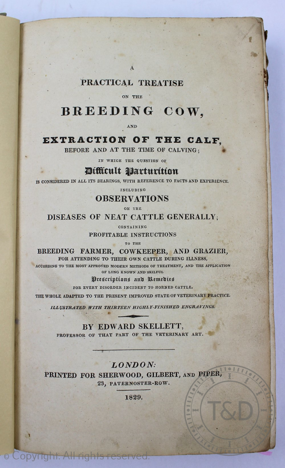 SKELLETT (E), A PRACTICAL TREATISE ON THE BREEDING COW, engraved plates, - Image 3 of 4