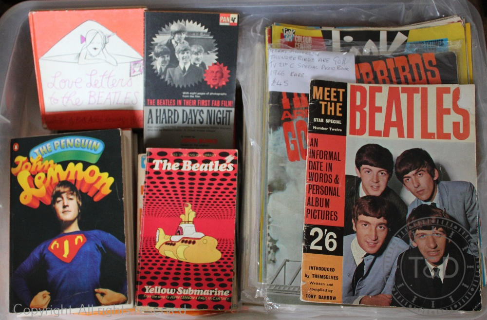 A selection of 1960's books on The Beatles, many paper backs, including HARD DAY'S NIGHT, Pan Books,