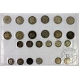 A large collection of early 19th century and later silver coins, comprising,