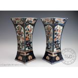 A pair of Chinese porcelain imari vases,