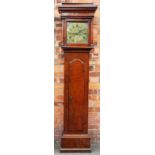 A George III and later eight day oak longcase clock,
