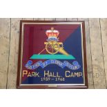 A large and modern wool work military panel for the Royal Artillery 'Ubique',