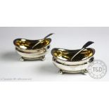 A pair of George III silver and parcel gilt salts, Alice and George Burrows, London 1808,