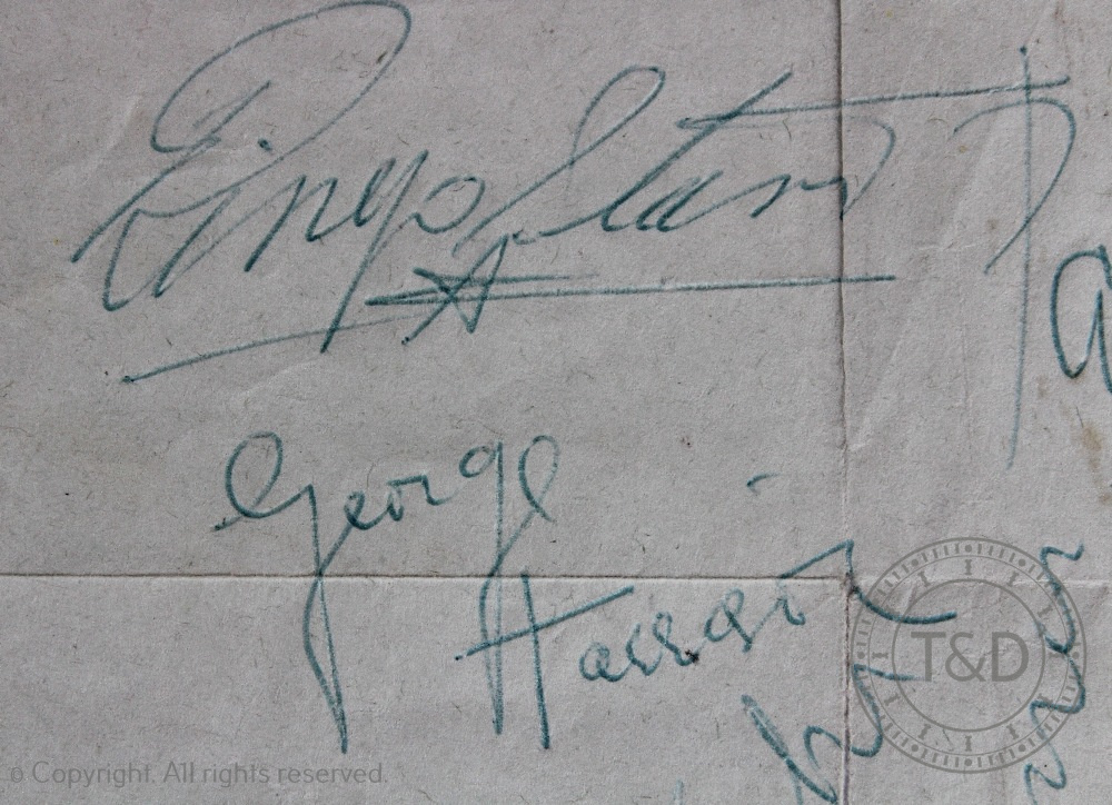 THE BEATLES: a collection of signatures of all four members of the band, the sheet, - Image 2 of 3